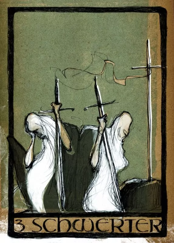Tarotkarten: 3 der Schwerter